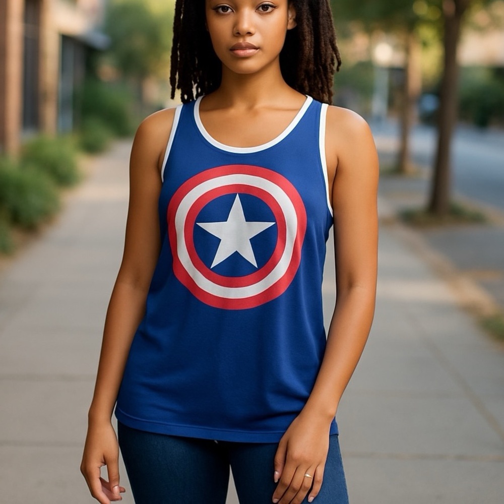 MARVEL Captain America tank top medium EUC star Avengers